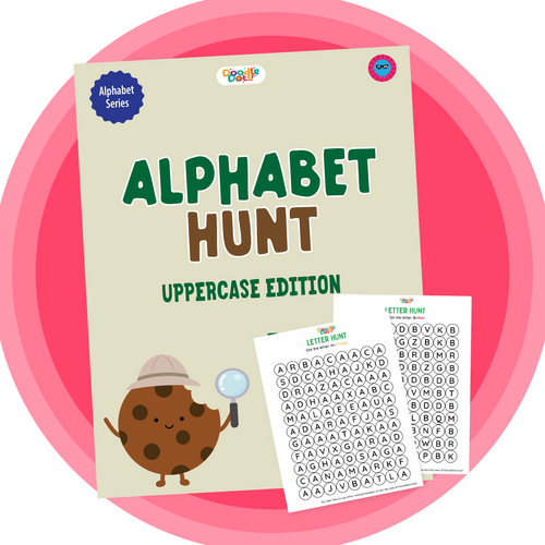 Alphabet Hunt Uppercase Edition dot marker worksheet pack — Doodle Dots (Doodle Star)