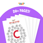 Uppercase Alphabet Hunt worksheet sample page — Doodle Dots