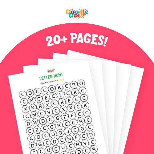 20+ pages of uppercase letter hunt worksheets — Doodle Dots