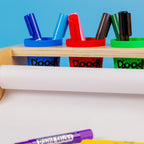 Close-up of the four colour-coded organizer cups on the Art Station